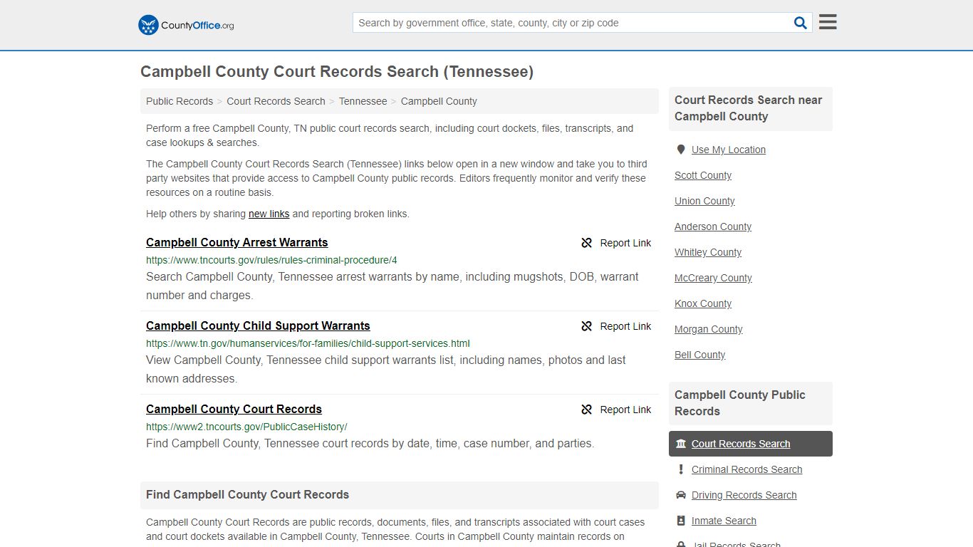 Court Records Search - Campbell County, TN (Adoptions ...