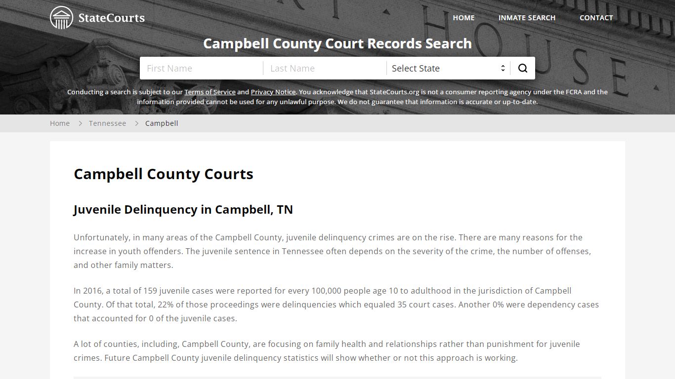 Campbell County, TN Courts - Records & Cases - StateCourts